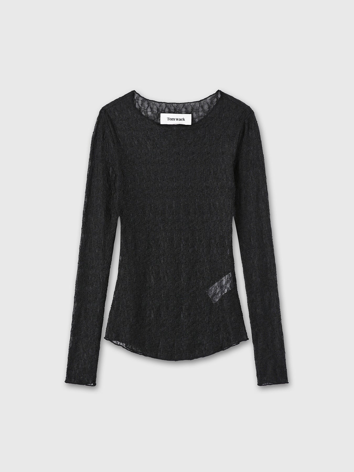 (W) LACE LONG SLEEVE TOP_ BLACK
