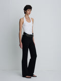 (W) TENCEL RIBBED FLARED PANTS_ BLACK