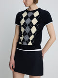 (W) WOOL PIN STRIPED MINI SKIRT_ NAVY PINSTRIPE