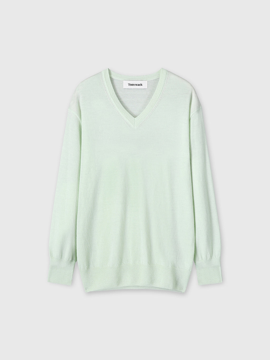 (W) AIRY CASHMERE V-NECK_ MINT