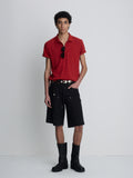 HAND DISTRESSED HBT DOUBLE KNEE SHORTS_ FADED BLACK
