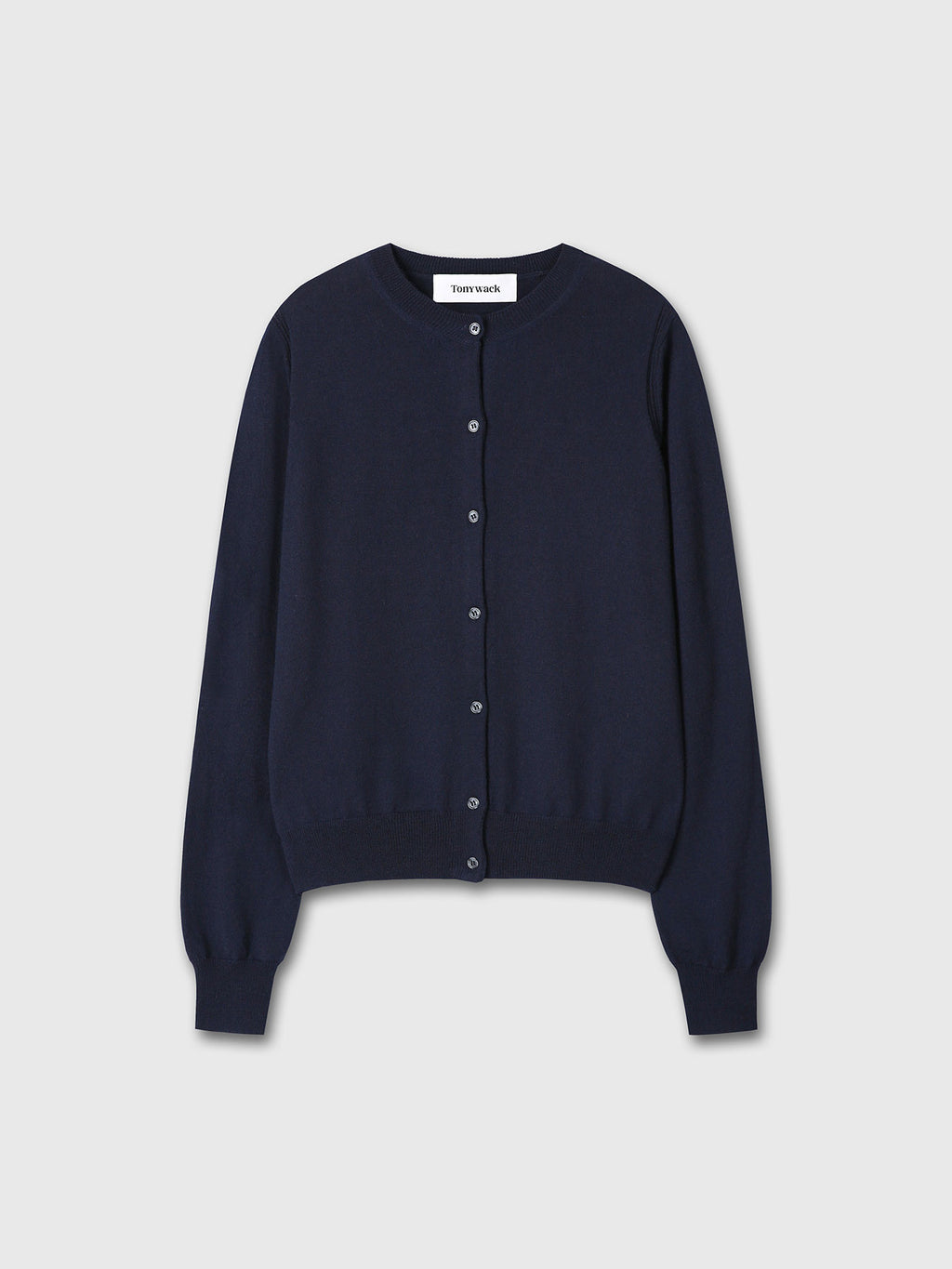 (W) SUPER FINE MERINO WOOL CARDIGAN_ NAVY