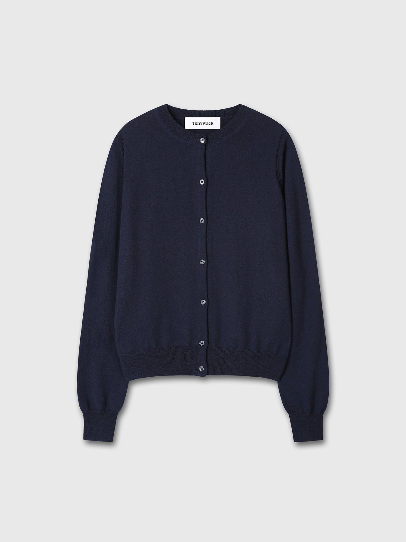 (W) SUPER FINE MERINO WOOL CARDIGAN_ NAVY