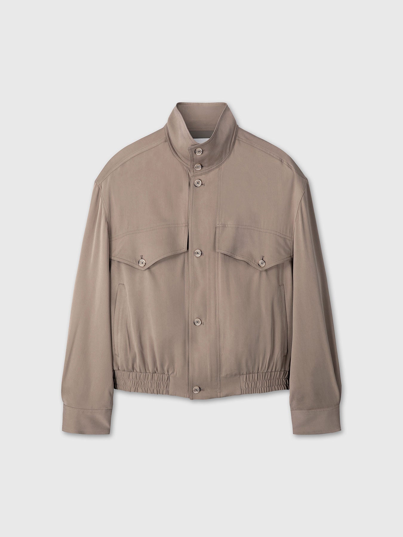 OVERSIZED STAND COLLAR BLOUSON_ SAND