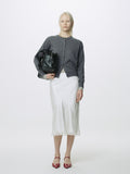 (W) SUPER FINE MERINO WOOL CARDIGAN_ GREY