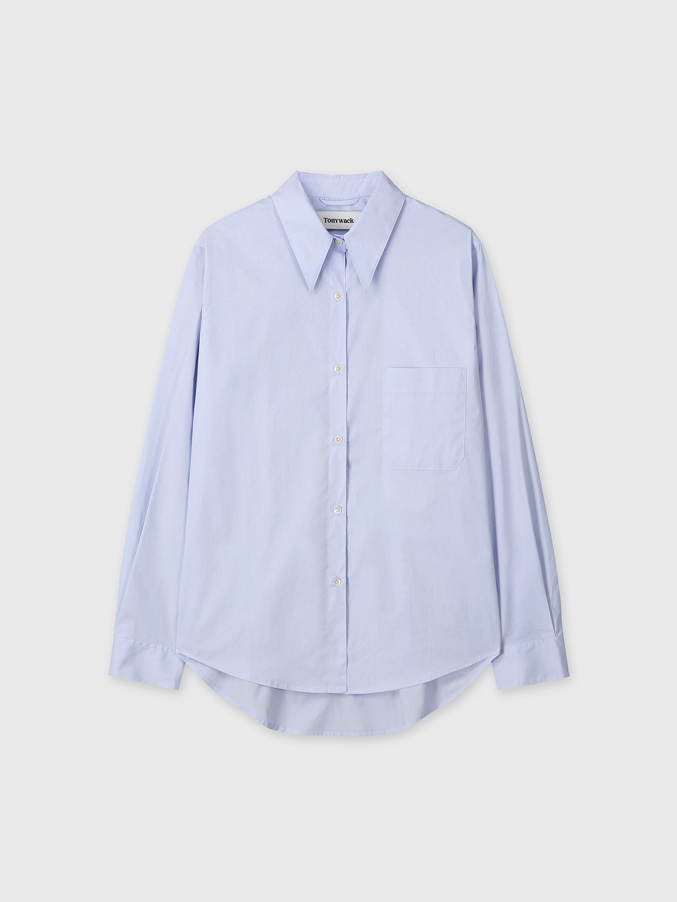 (W) COTTON HIGH-DENSITY SHIRT_ SKY BLUE