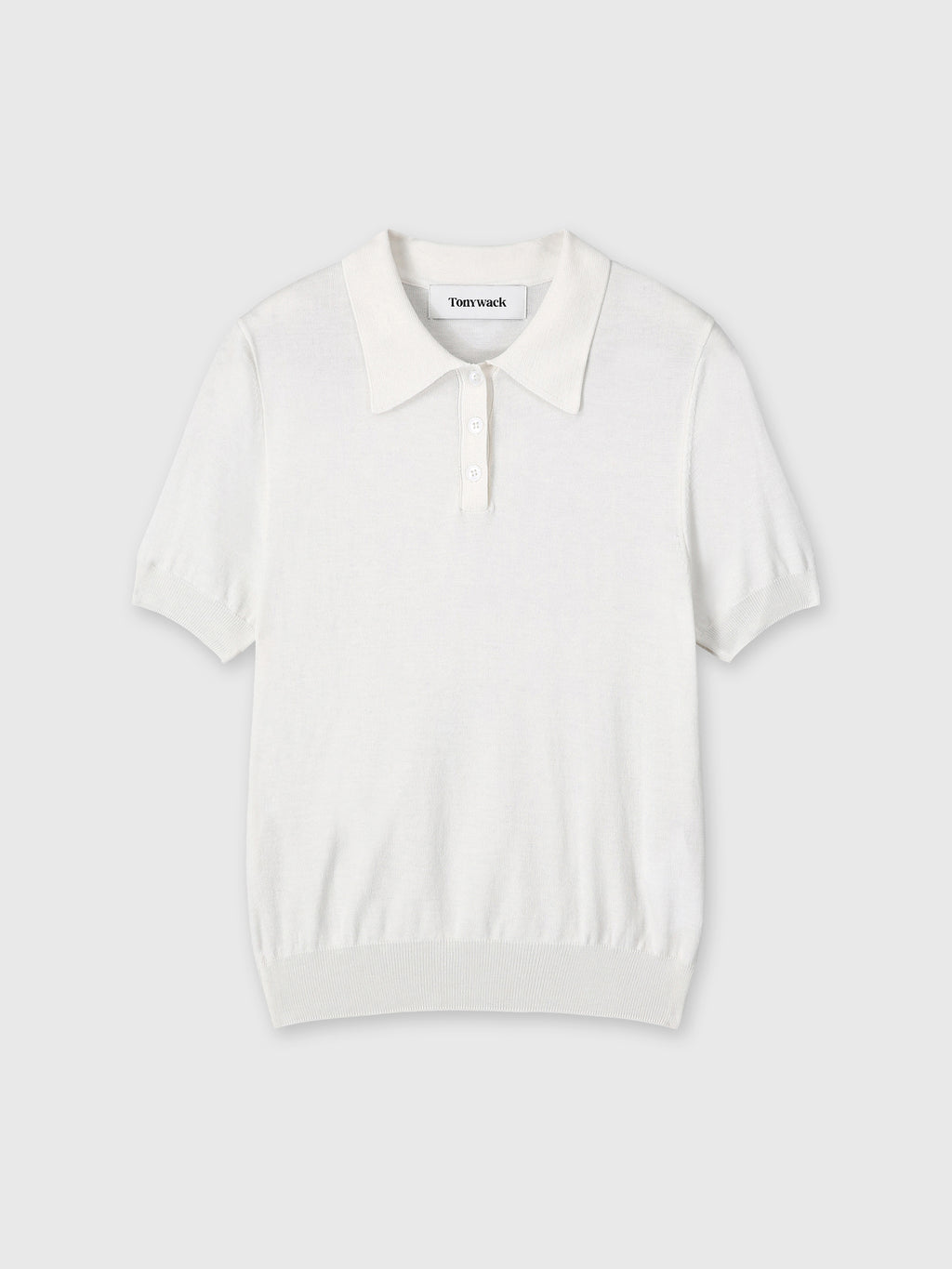 (W) SILK COTTON POLO SHIRT_ OFF WHITE