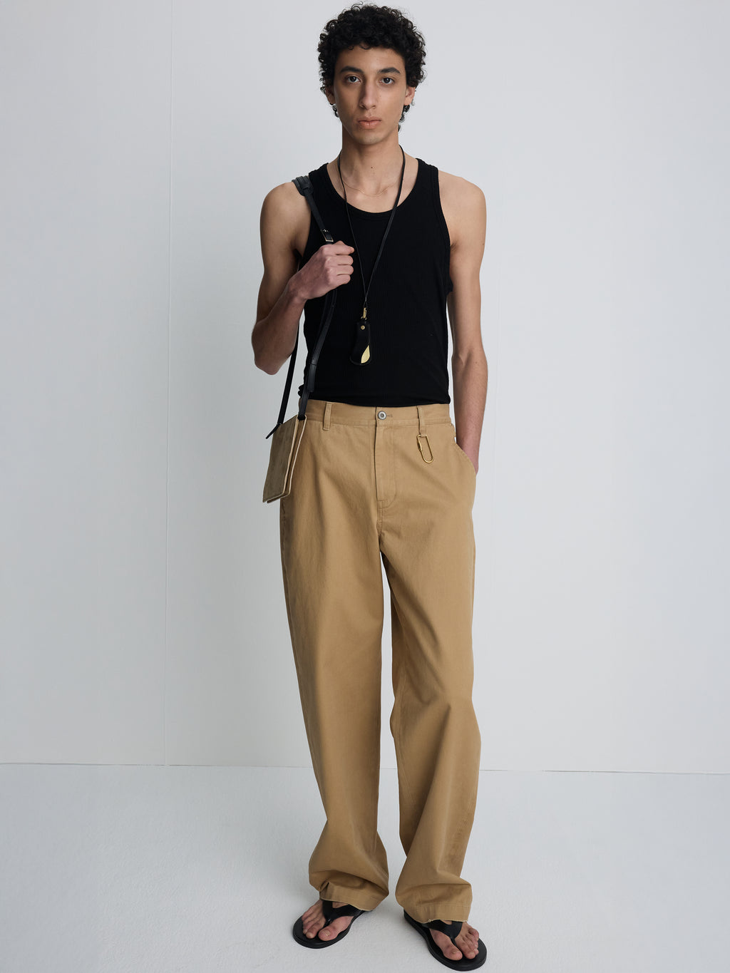 SILK LYOCELL RIB TANK TOP (JAPANESE FABRIC)_ BLACK