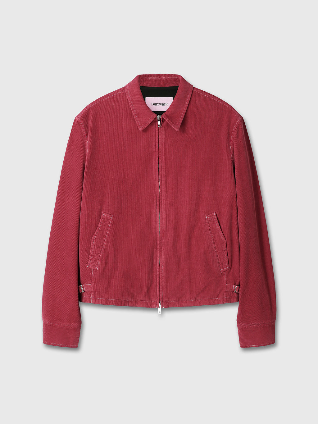 GARMENT DYED CORDUROY ZIP JACKET_ FADED RED