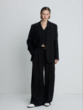 (W) AIRY WIDE LEG PLEATED TROUSERS_ BLACK