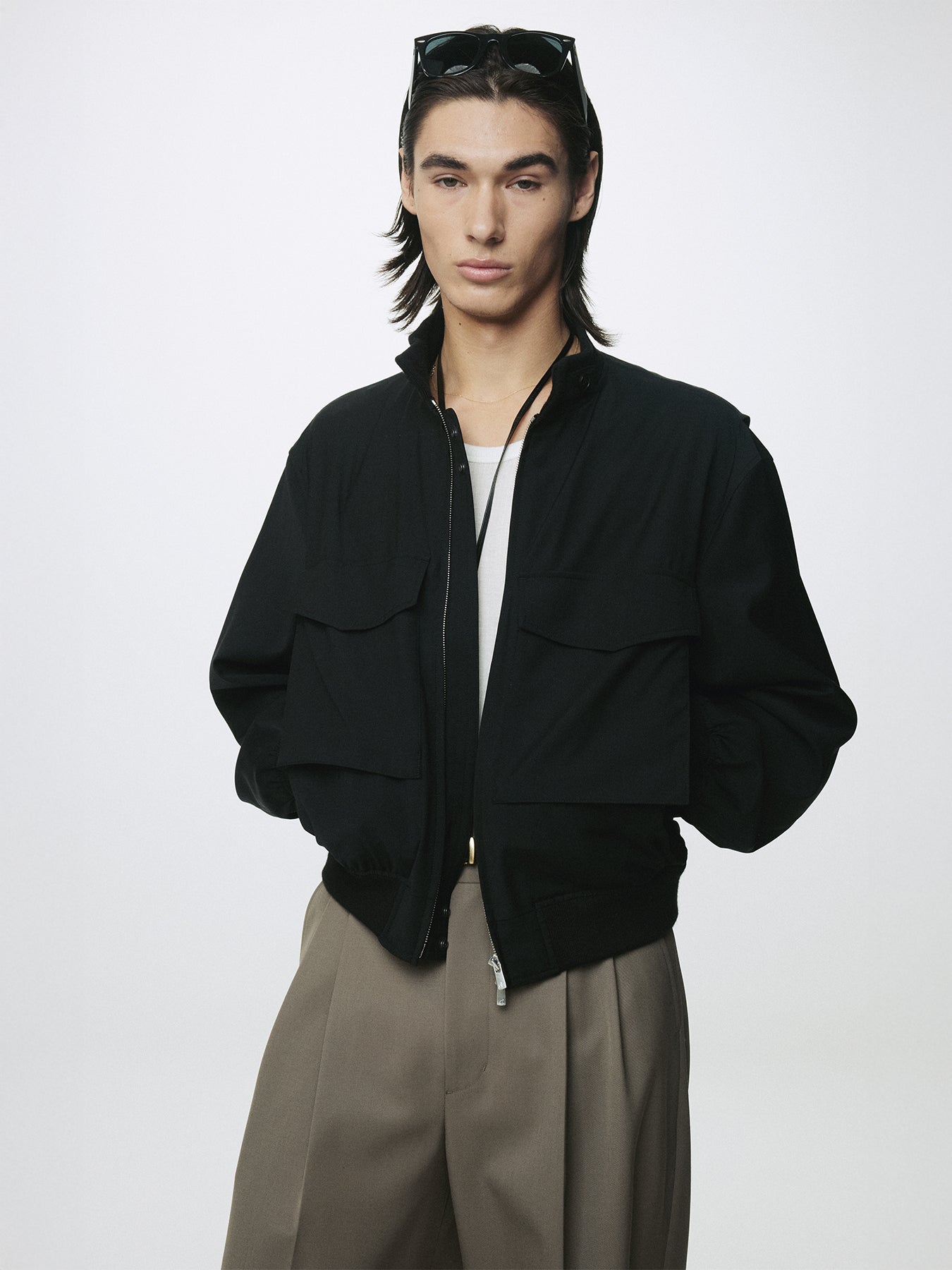LIGHT WOOL WEB JACKET_ BLACK