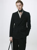 WOOL DOUBLE-BREASTED TAILORED JACKET_ BLACK