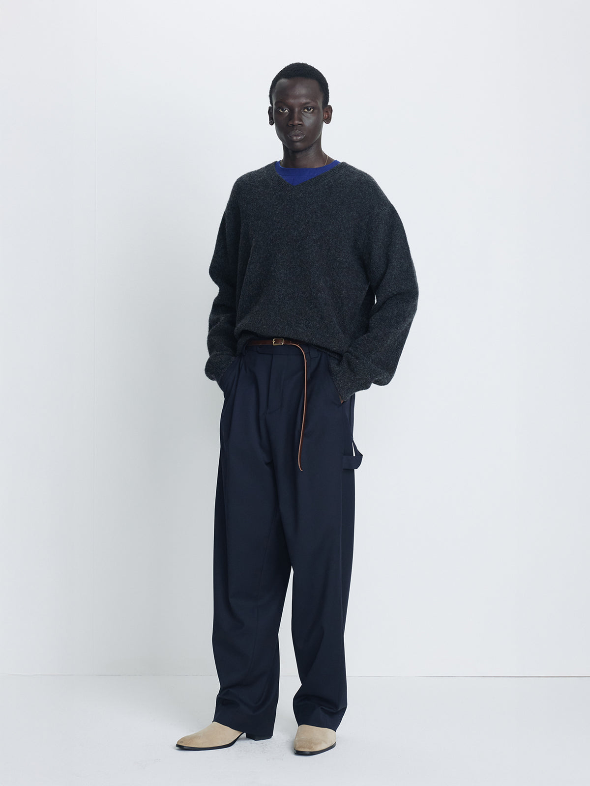 WOOL CARPENTER TROUSERS_ NAVY