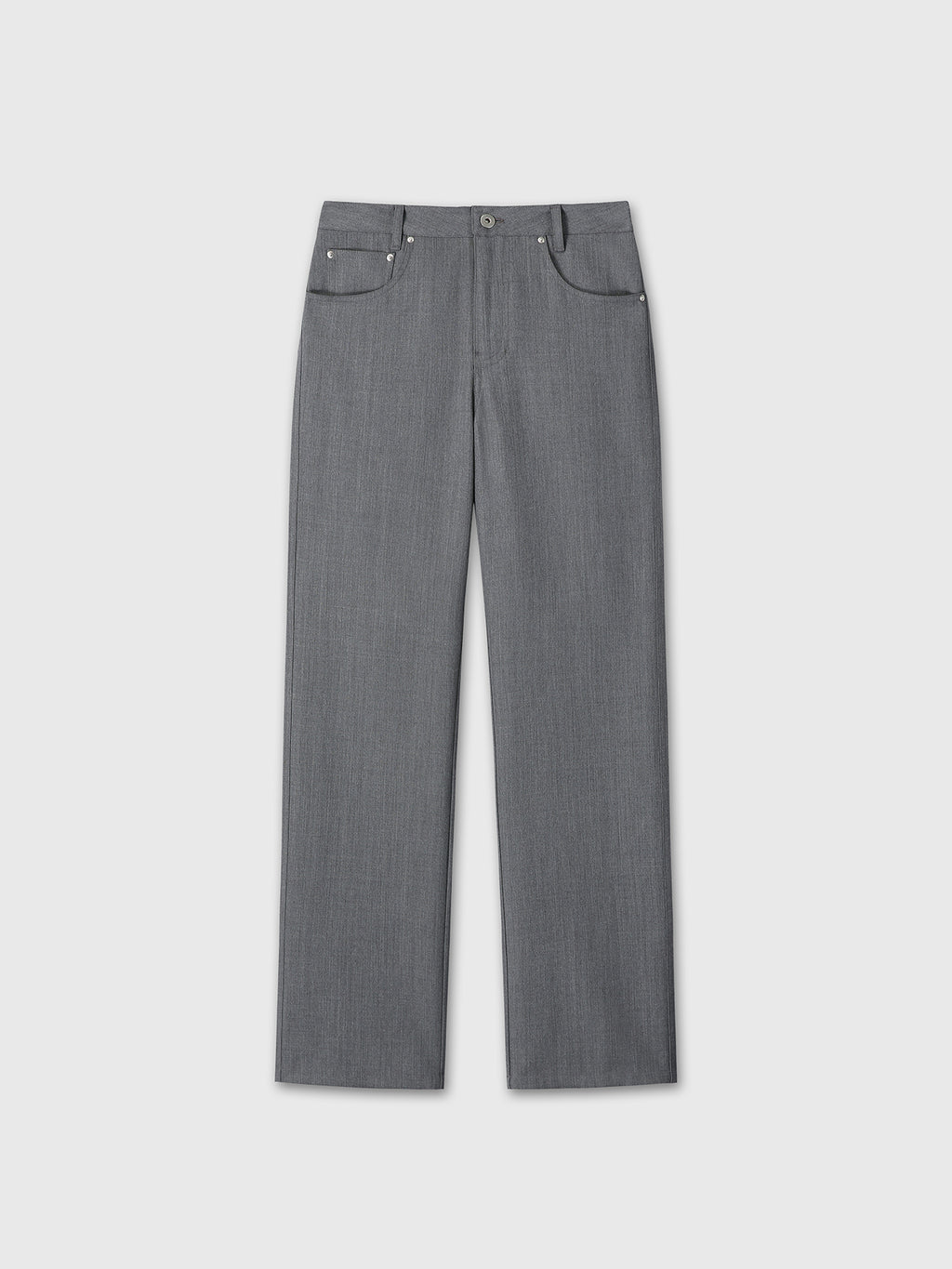 (W) WOOL 5 POCKET STRAIGHT PANTS_ LIGHT GREY