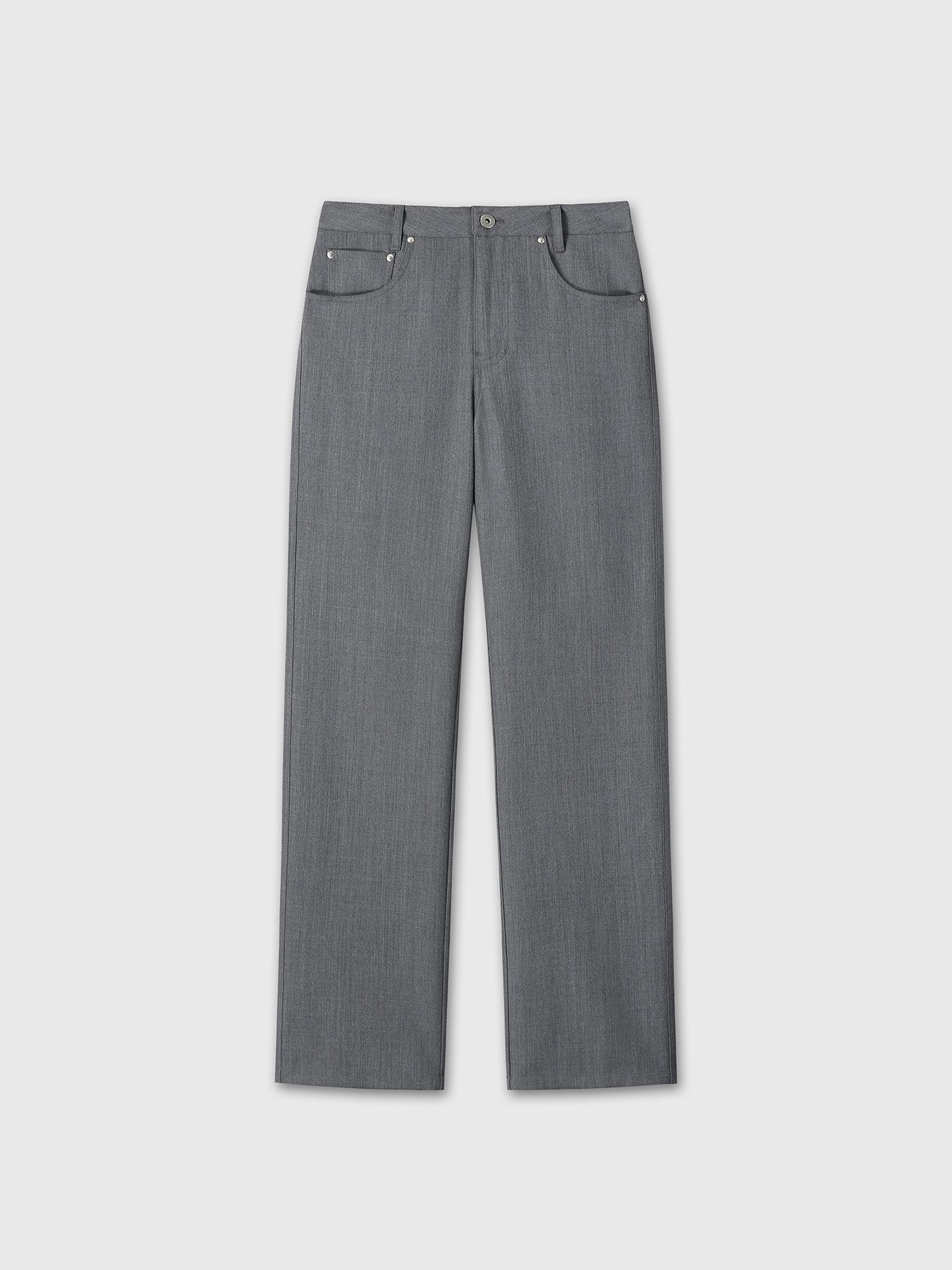 (W) WOOL 5 POCKET STRAIGHT PANTS_ LIGHT GREY