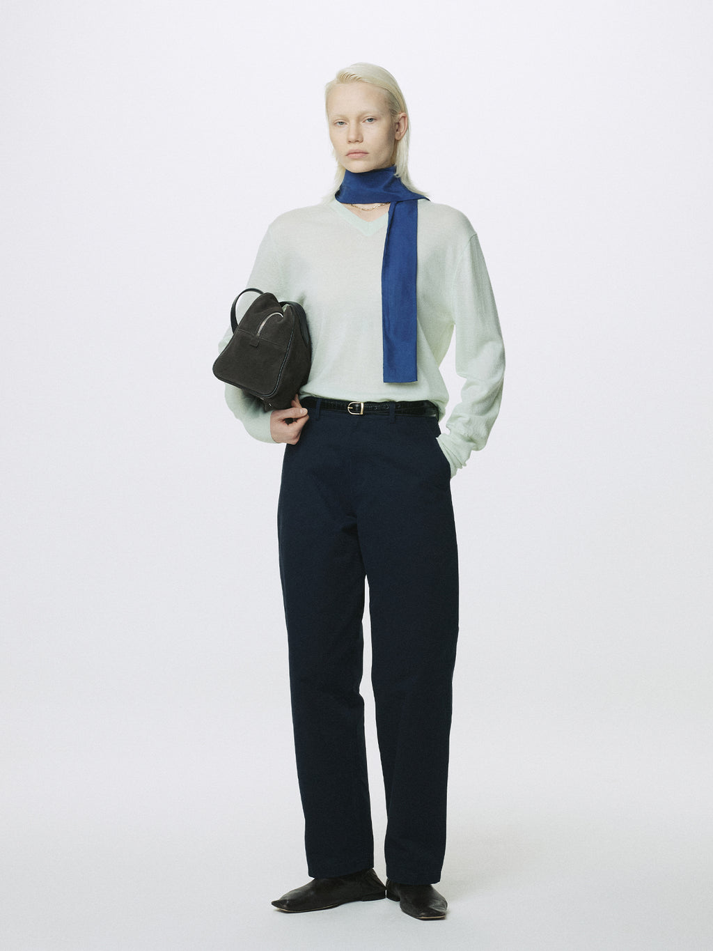 (W) AIRY CASHMERE V-NECK_ MINT