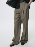 WOOL DOUBLE PLEATS EXTRA-WIDE TROUSERS_ TAUPE
