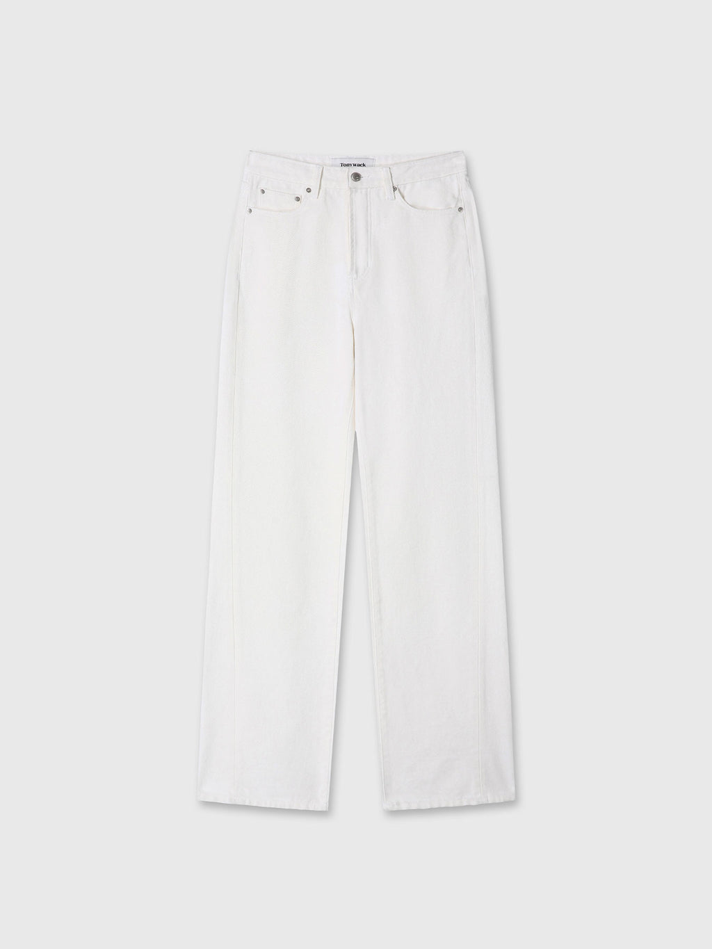 (W) TWISTED SEAM STRAIGHT-LEG DENIM JEANS_ OFF WHITE
