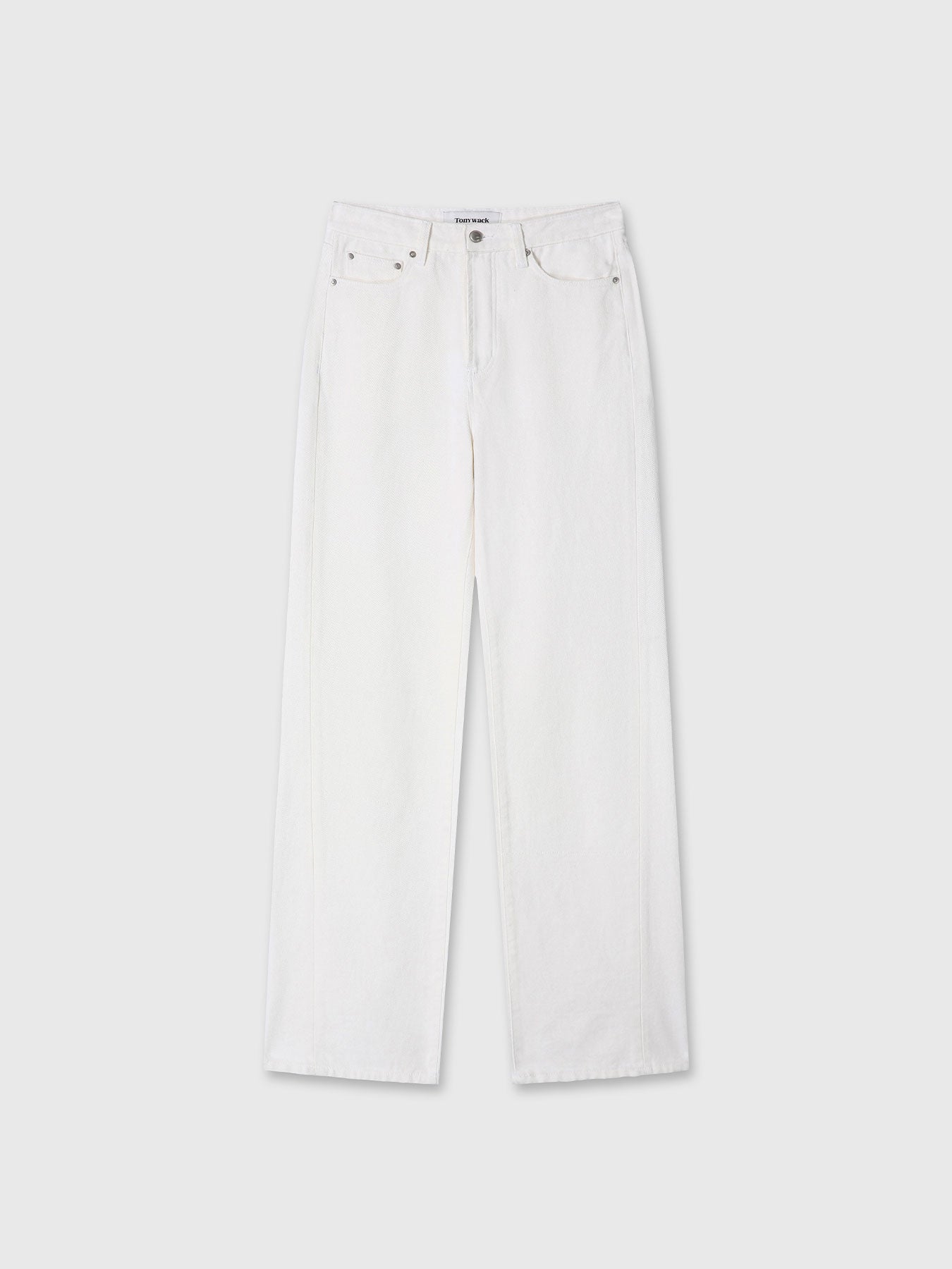 (W) TWISTED SEAM STRAIGHT-LEG DENIM JEANS_ OFF WHITE