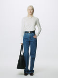 (W) COTTON CASHMERE ESSENTIAL TOP_ IVORY