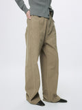 WASHED CORDUROY WIDE-LEG PANTS_ BEIGE