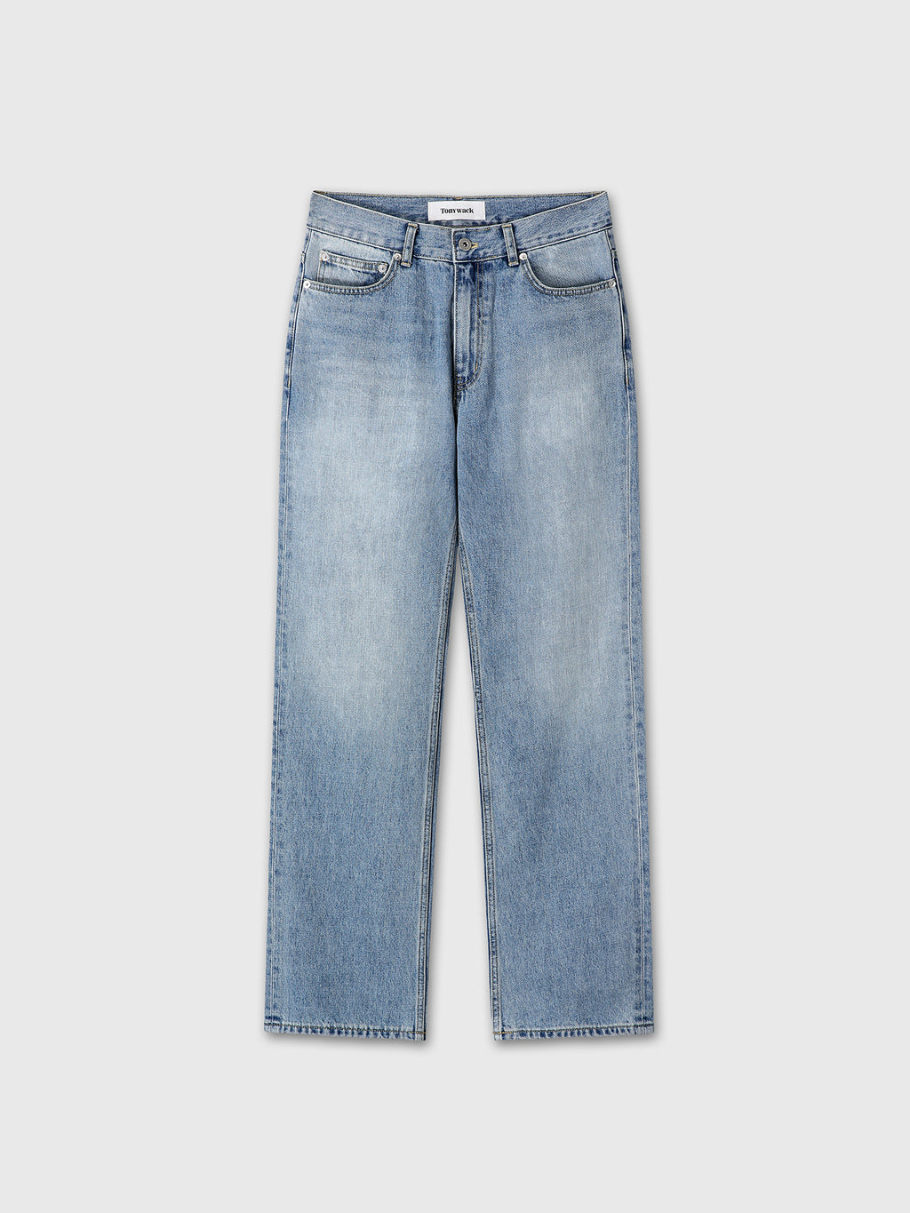 SLIM STRAIGHT DENIM JEANS_ LIGHT BLUE