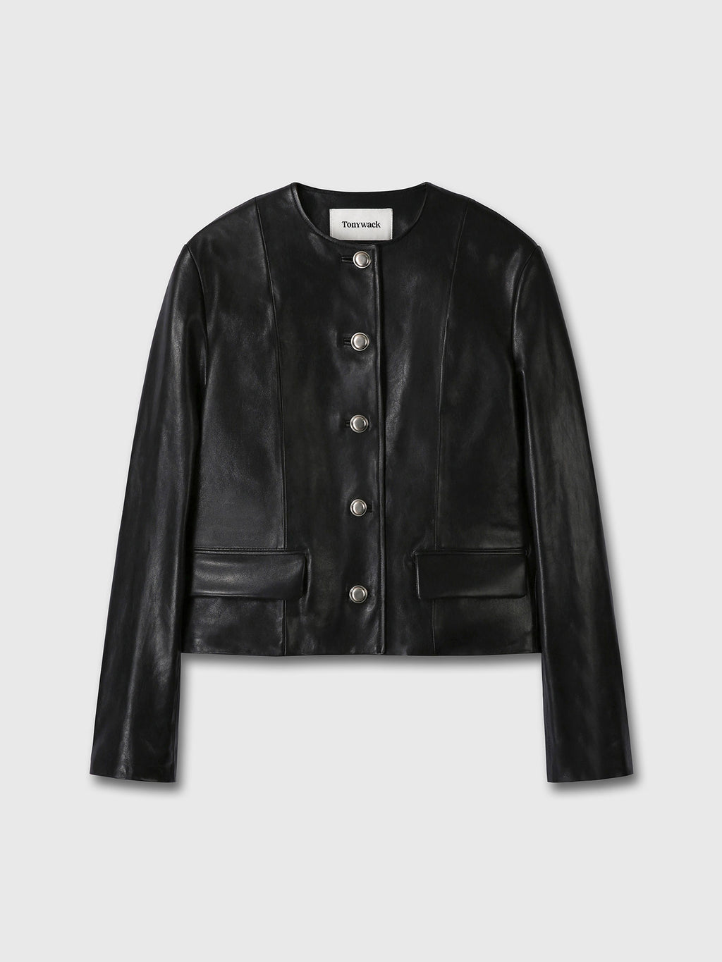(W) LAMB LEATHER BLOUSON JACKET_ BLACK