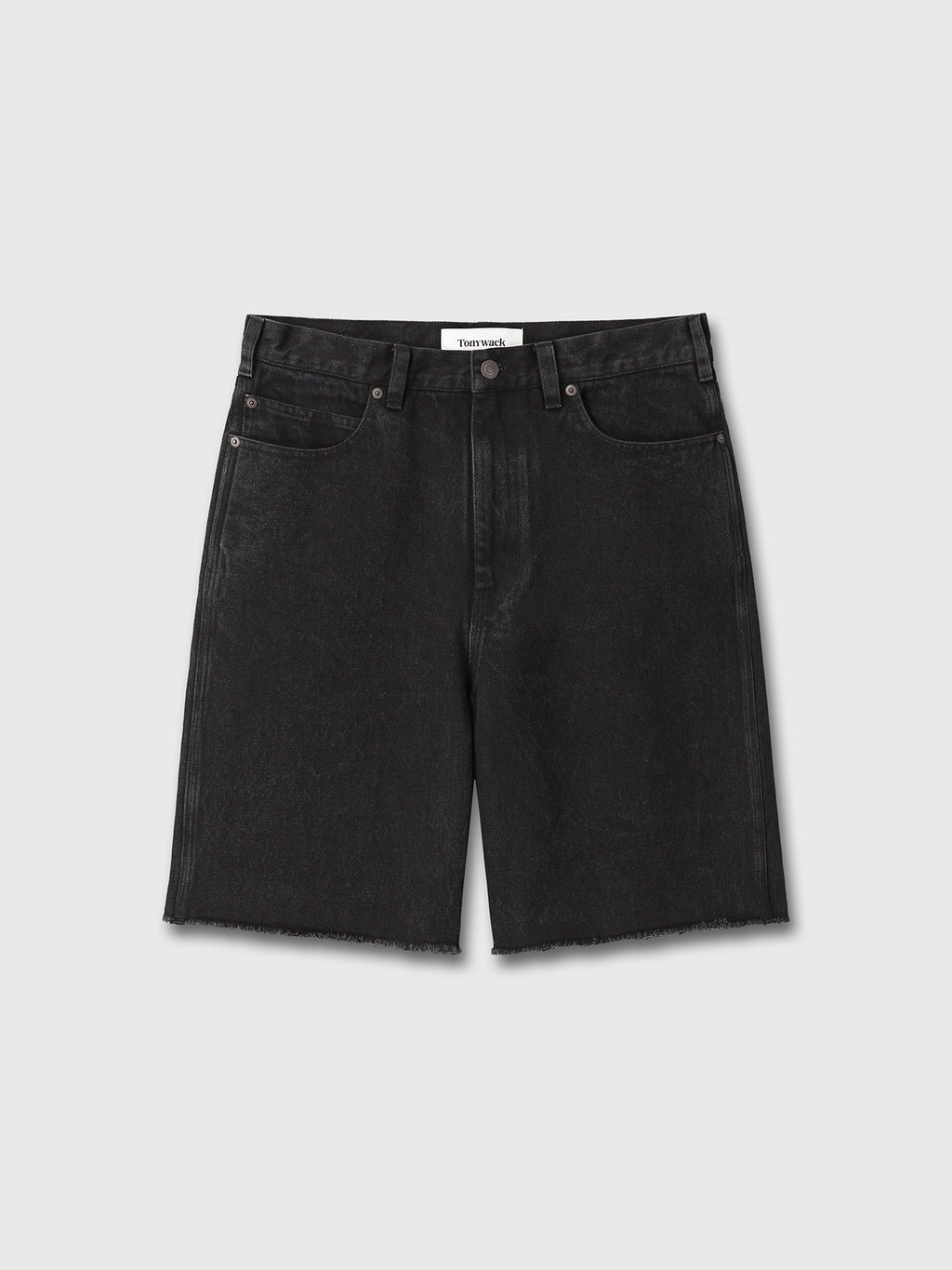 RAW-HEM OVERDYE CORDUROY SHORTS_ CARBON PIGMENT