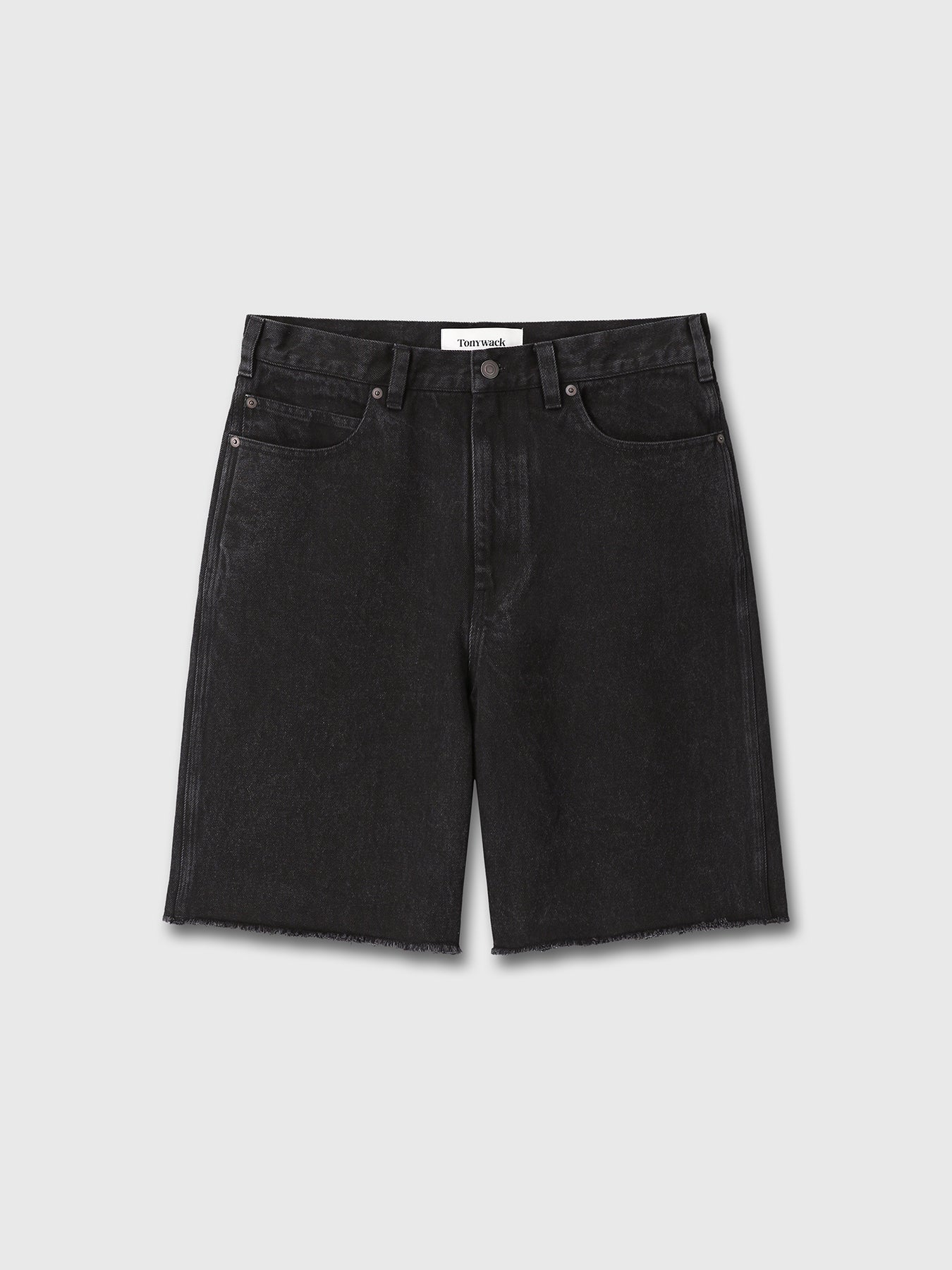 RAW-HEM OVERDYE CORDUROY SHORTS_ CARBON PIGMENT