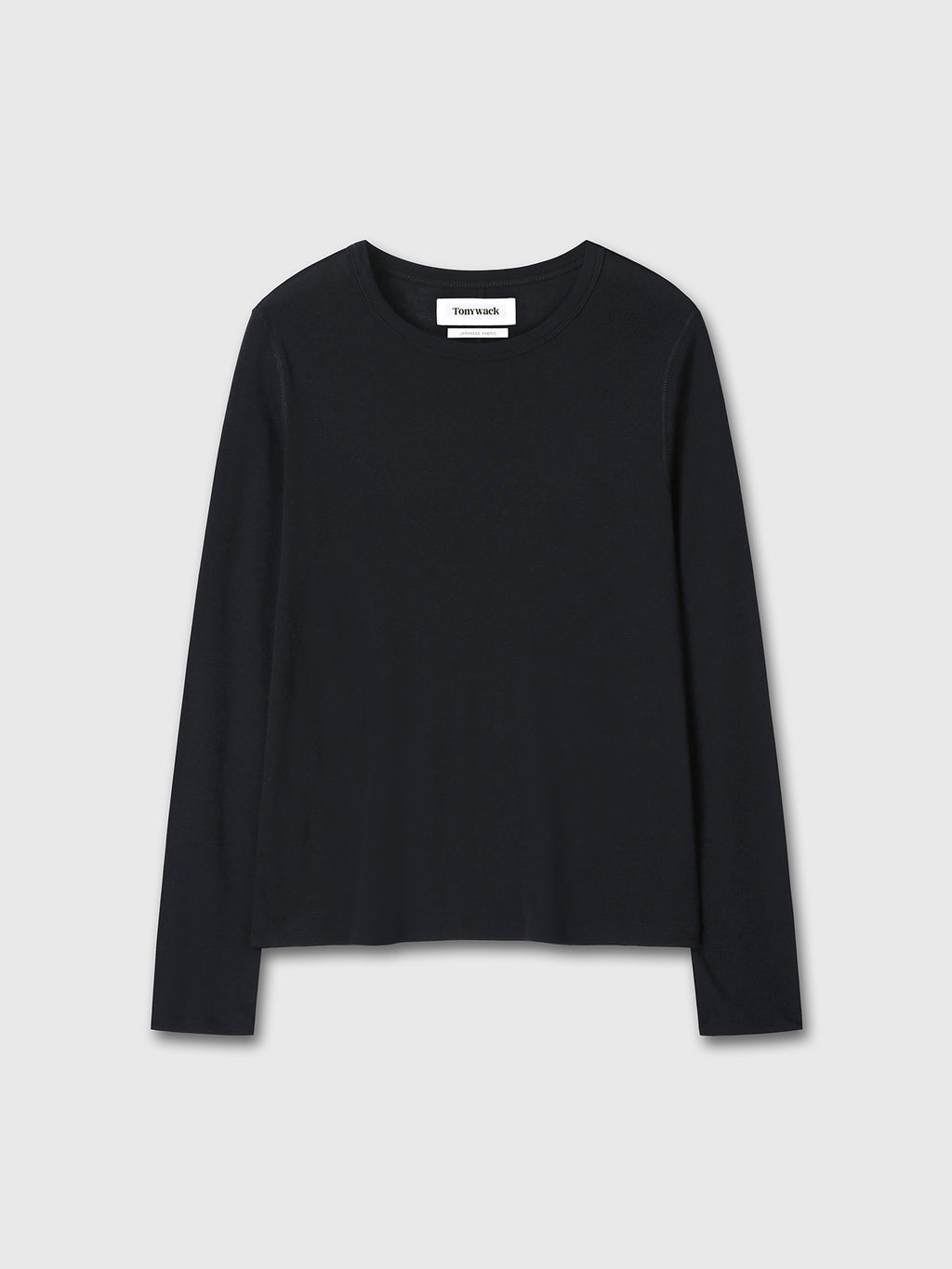 (W) COTTON CASHMERE ESSENTIAL TOP_ BLACK