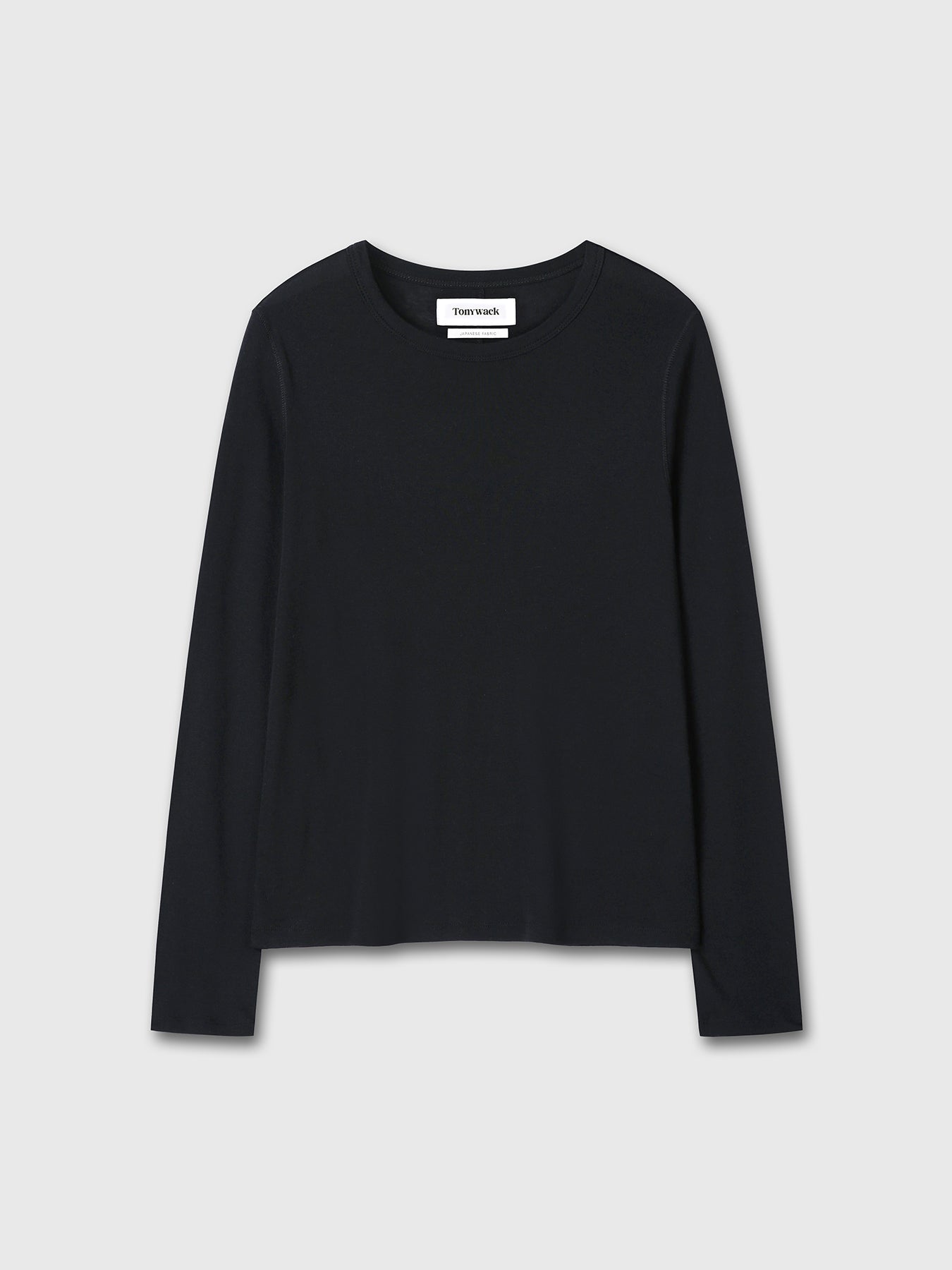 (W) COTTON CASHMERE ESSENTIAL TOP_ BLACK