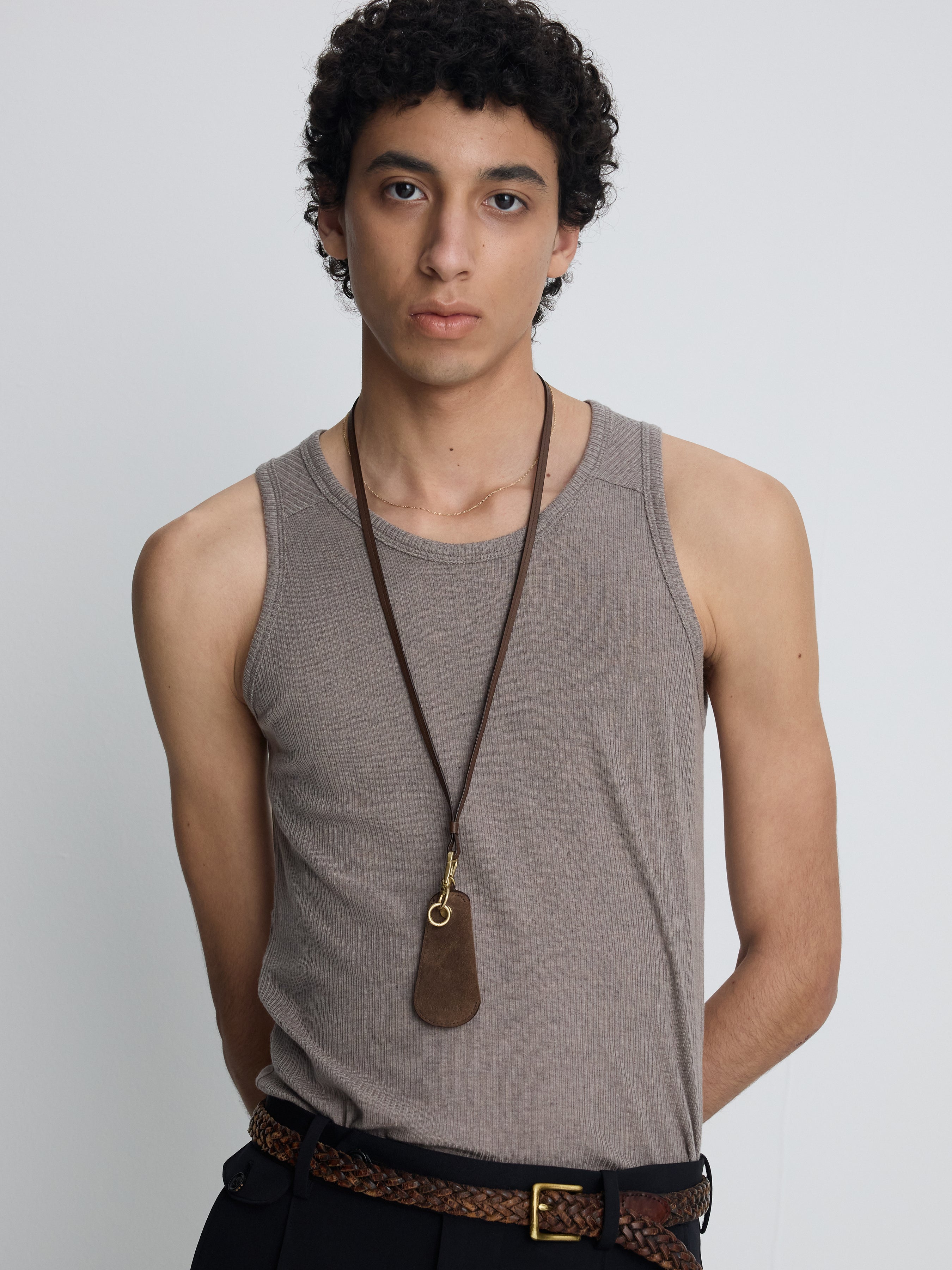 SILK LYOCELL RIB TANK TOP (JAPANESE FABRIC)_ TAUPE