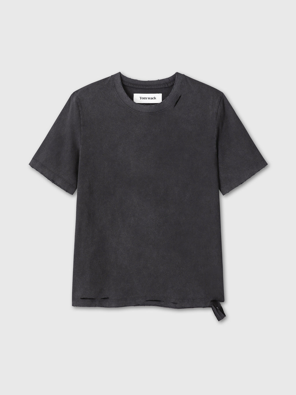 (W) GARMENT DYED VINTAGE COTTON T-SHIRT_ FADED BLACK