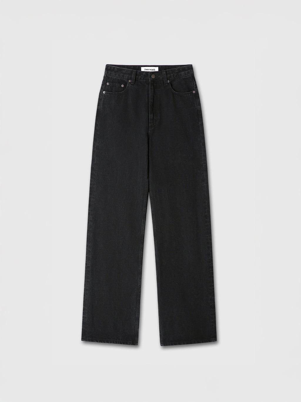 (W) ZIPPED WIDE LEG DENIM_ BLACK