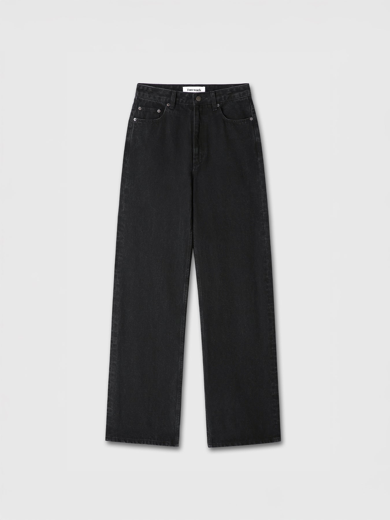 (W) ZIPPED WIDE LEG DENIM_ BLACK