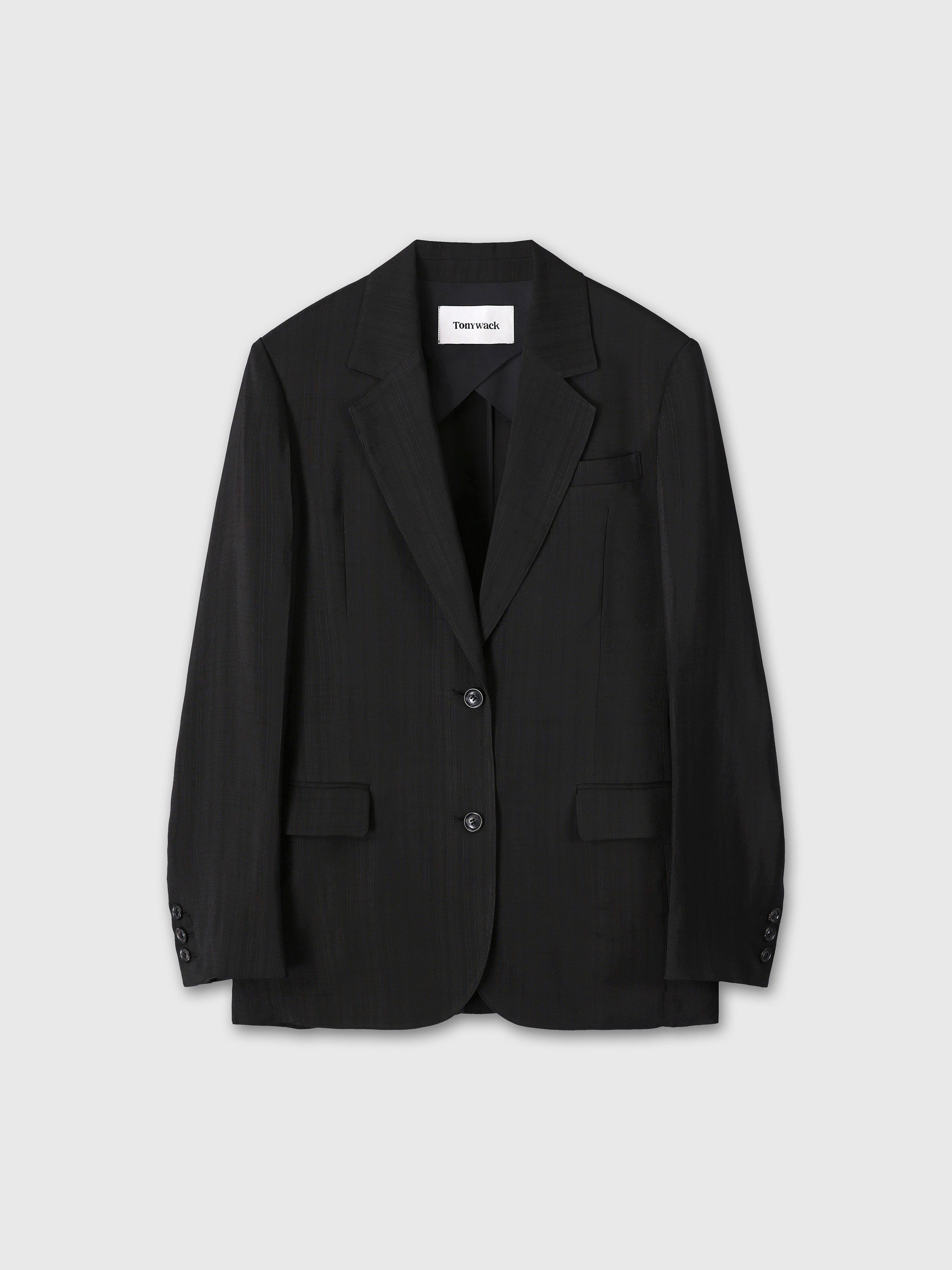 (W) AIRY TAILORED JACKET_ BLACK