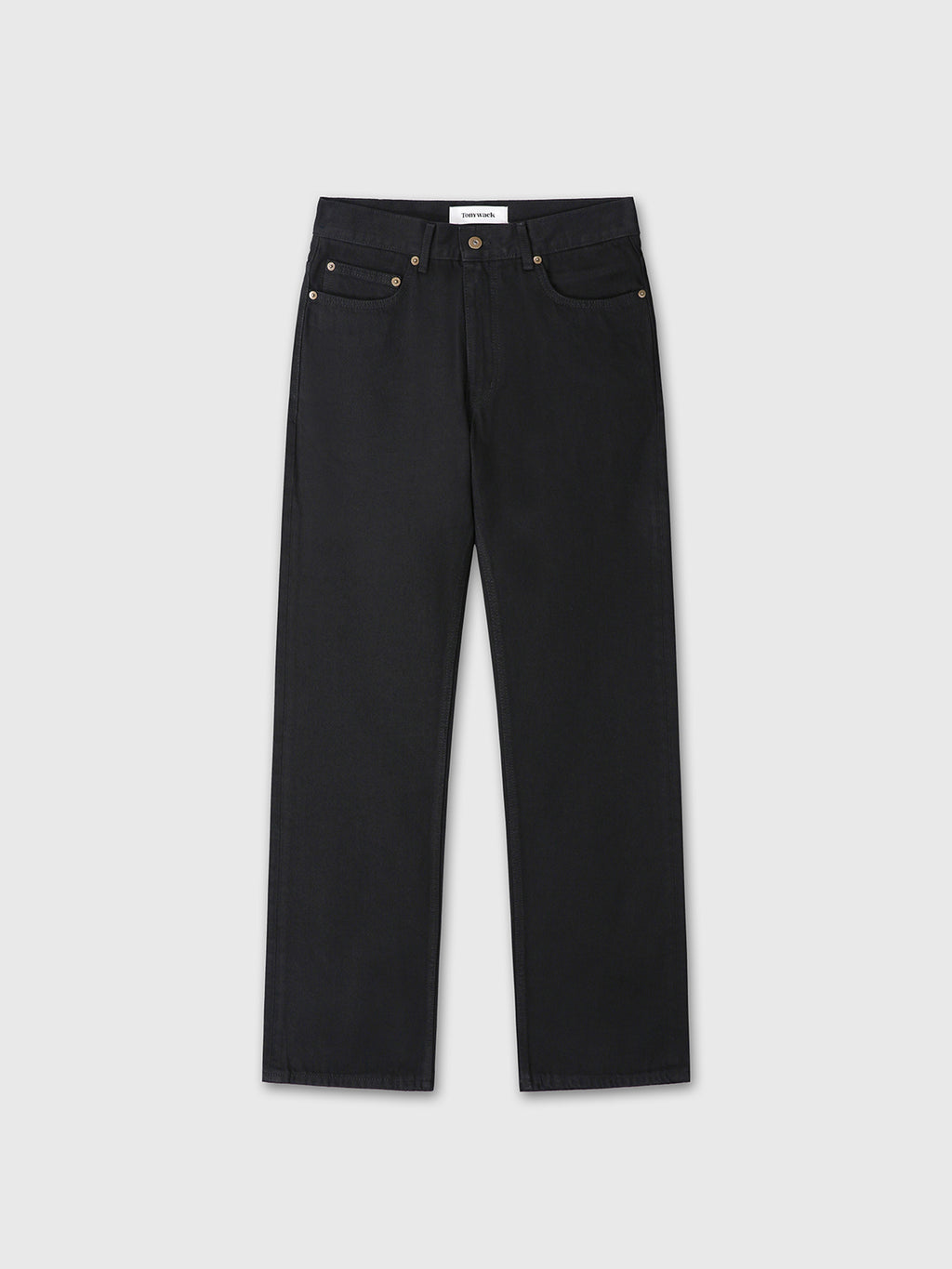 SLIM STRAIGHT DENIM JEANS_ BLACK
