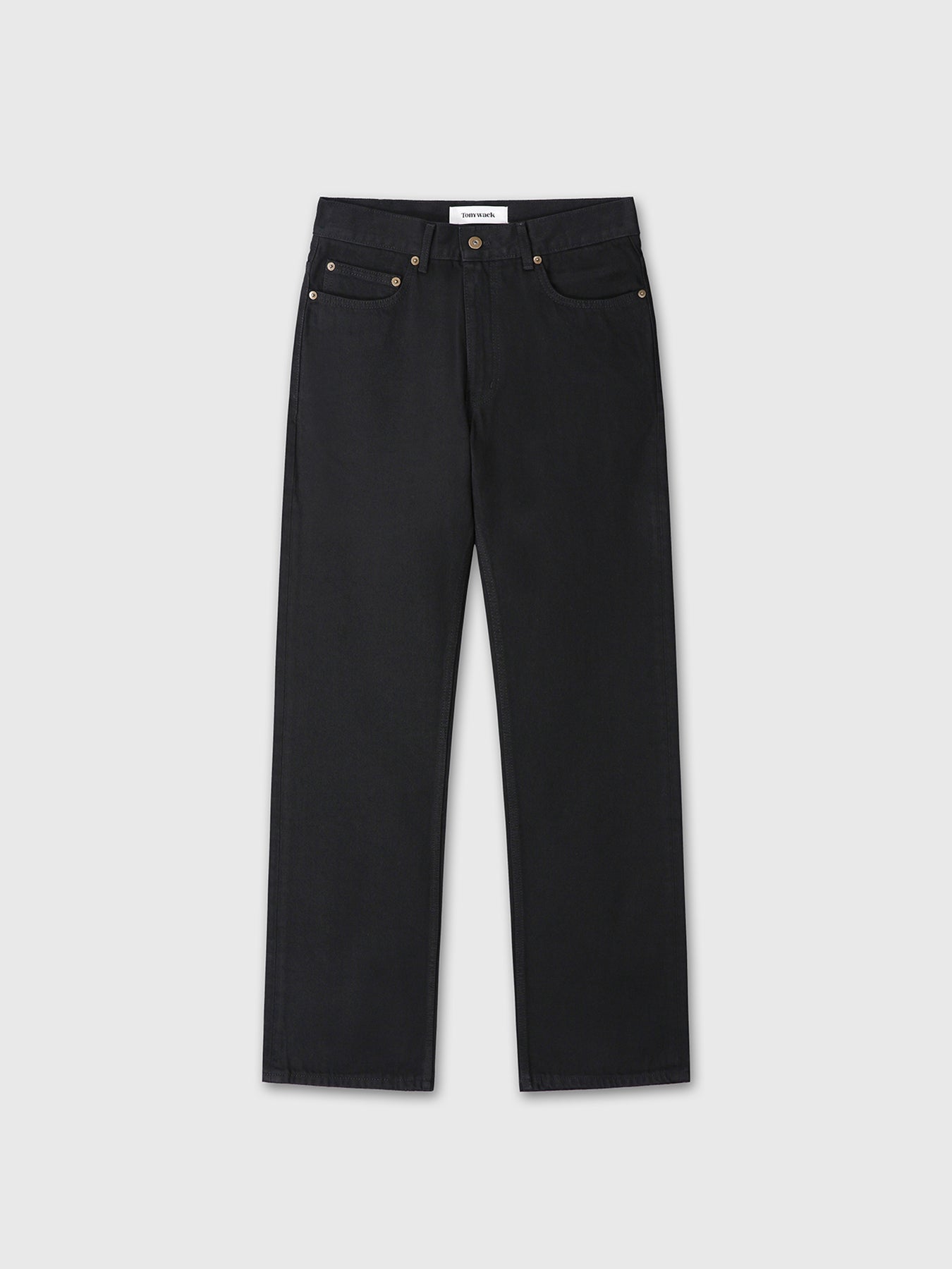 SLIM STRAIGHT DENIM JEANS_ BLACK