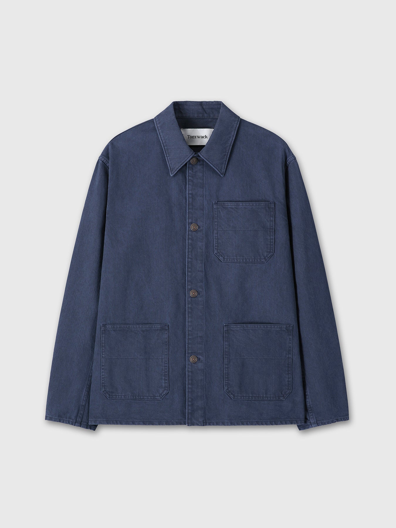 (W) GARMENT WASHED COTTON TWILL UTILITY JACKET_ PURPLE BLUE