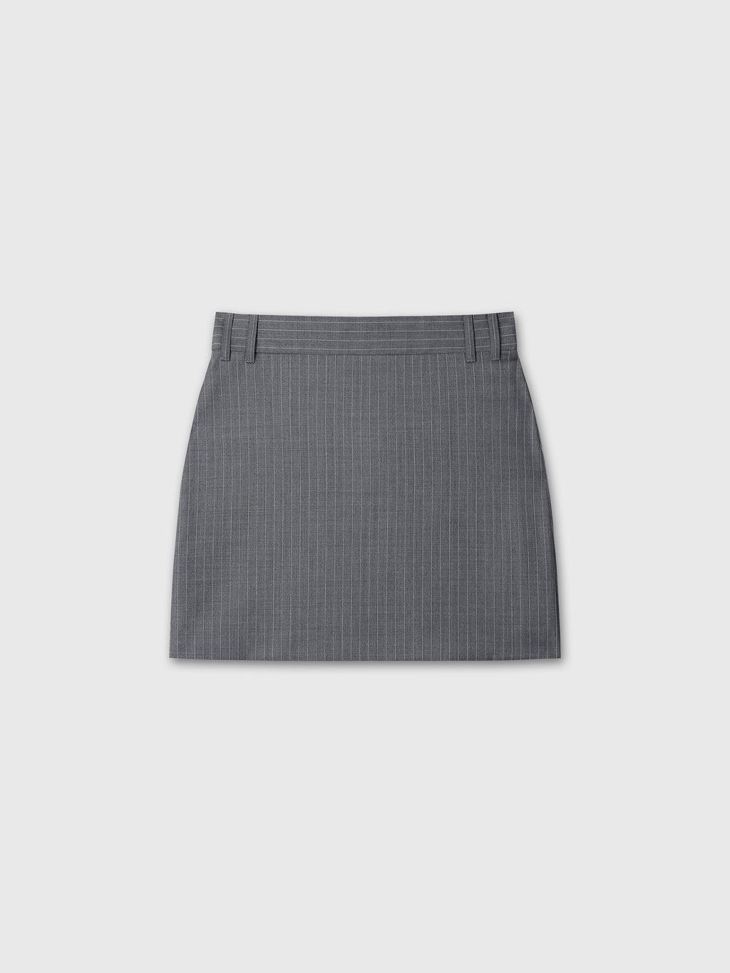 (W) WOOL PIN STRIPED MINI SKIRT_ GREY PINSTRIPE