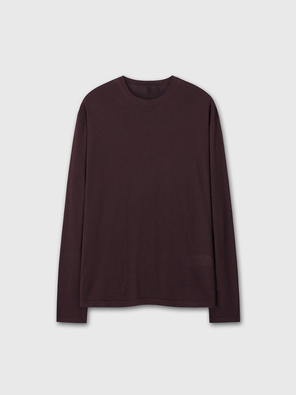 FEATHER-WEIGHT WOOL LONGSLEEVE KNIT_ MERLOT BROWN