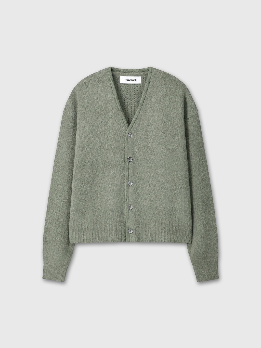 BRUSHED ALPACA-BLEND CARDIGAN_ SAGE GREEN