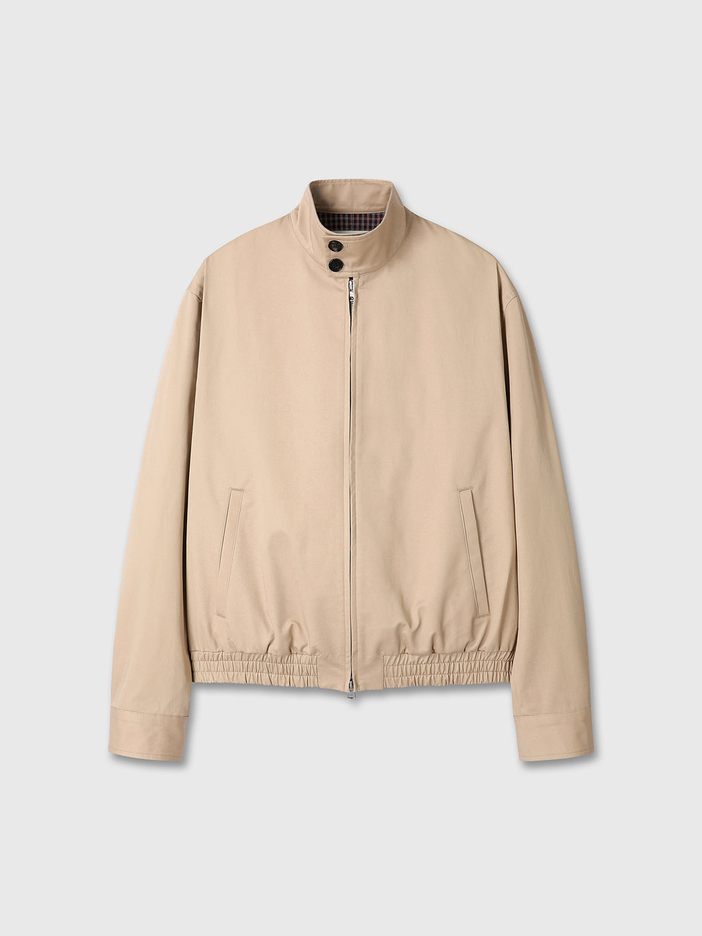 HIGH DENSITY COTTON HARRINGTON JACKET_ BEIGE