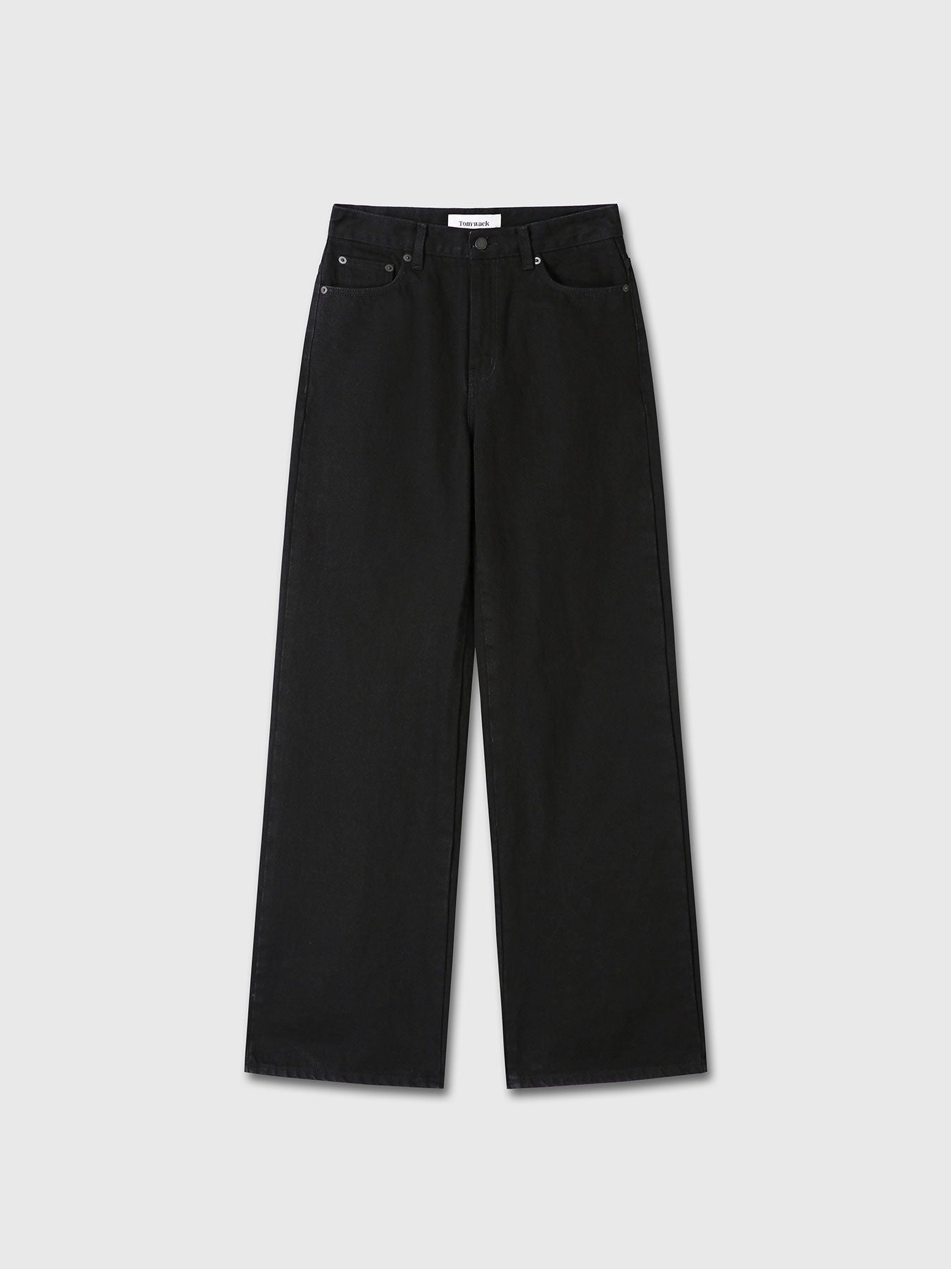 (W) WIDE-LEG BAGGY DENIM JEANS_ BLACK