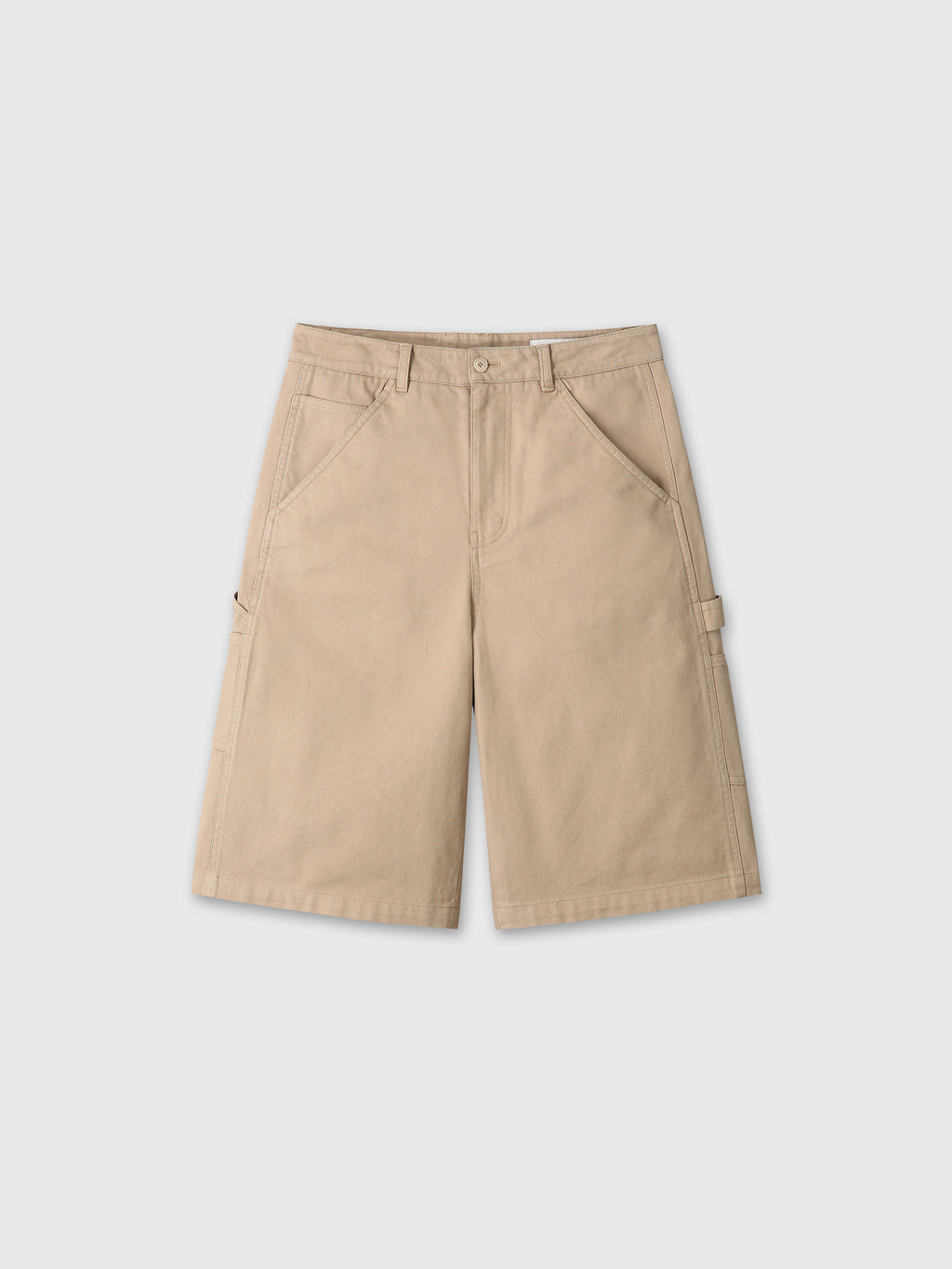 (W) COTTON RELAXED UTILITY SHORTS_ BEIGE