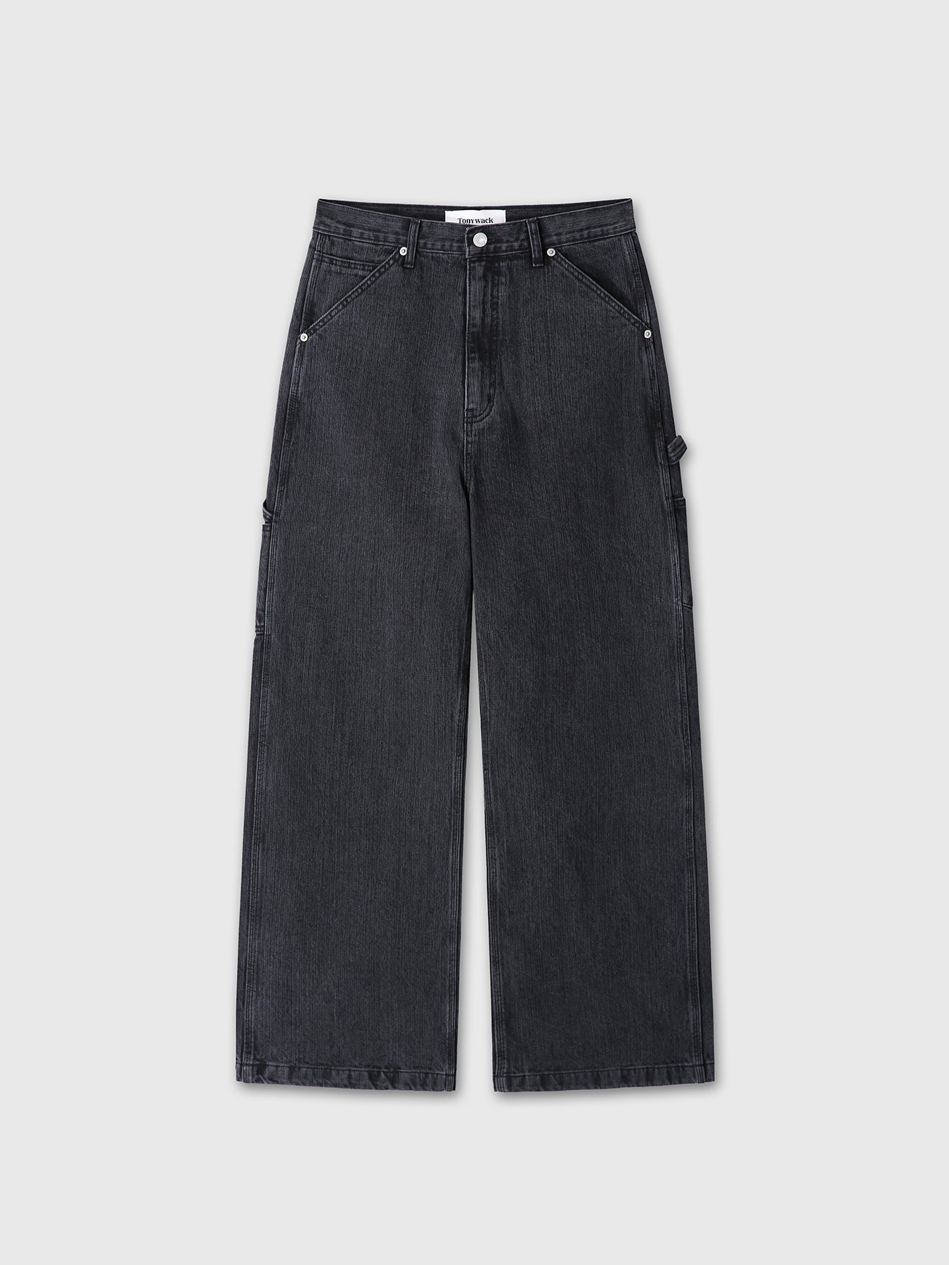CORD TWILL DENIM WORK PANTS_ FADED BLACK