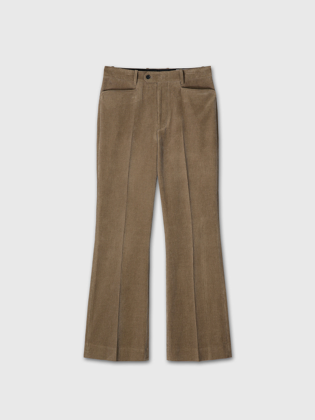 CORDUROY FLARED TROUSERS_ BEIGE TAUPE