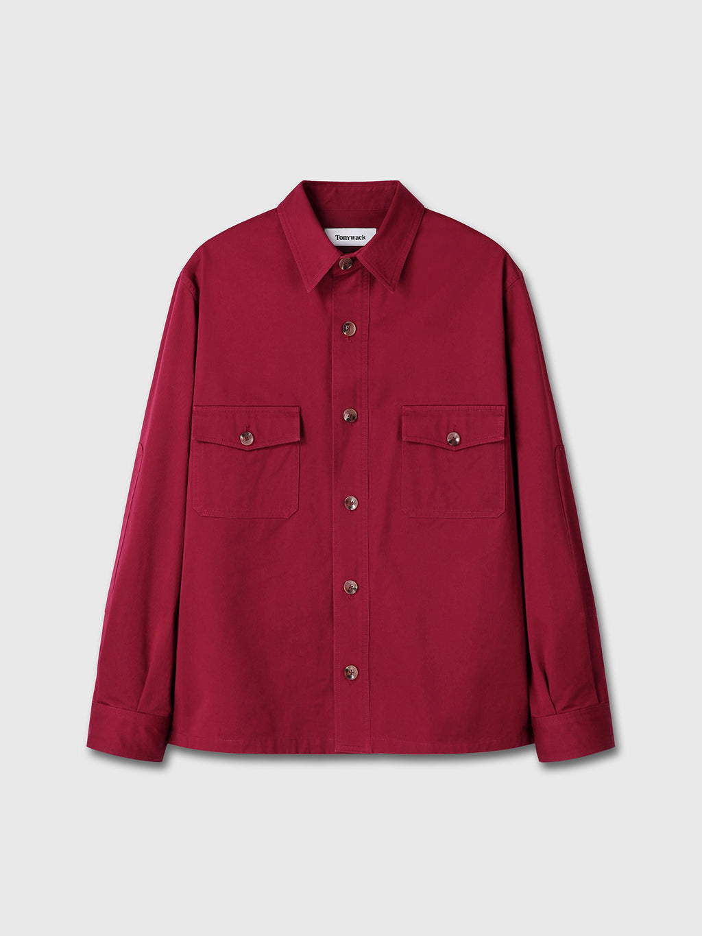 WASHED COTTON TWILL OVERSHIRT_ RED