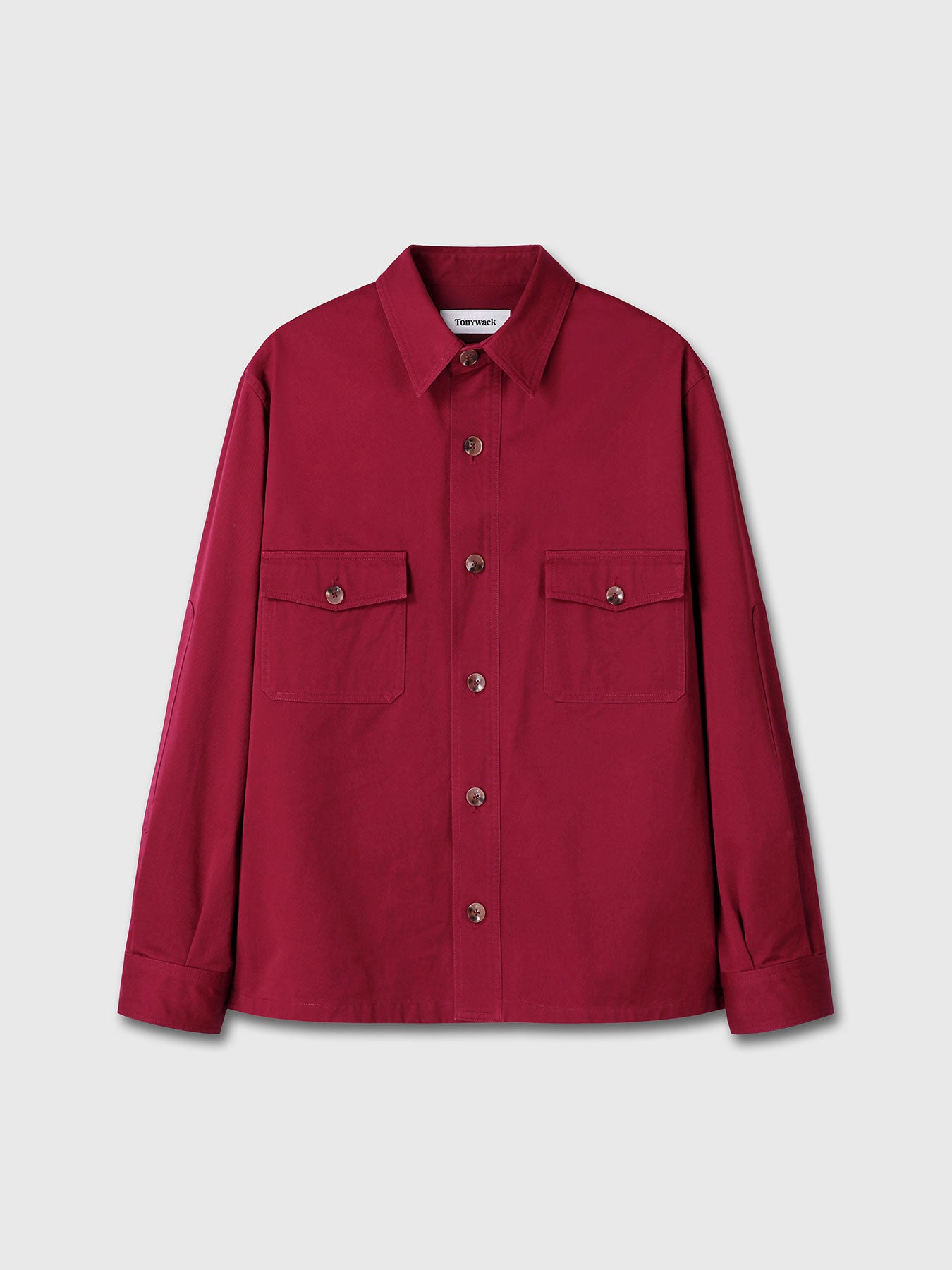WASHED COTTON TWILL OVERSHIRT_ RED