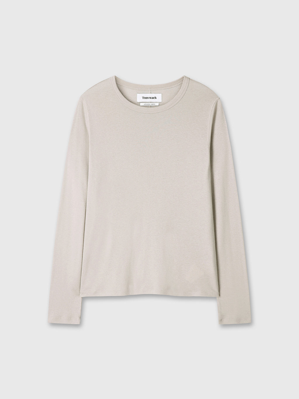 (W) COTTON CASHMERE ESSENTIAL TOP_ ARCTIC GREY